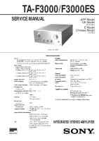 Sony TA-F3000ES - Service Manual